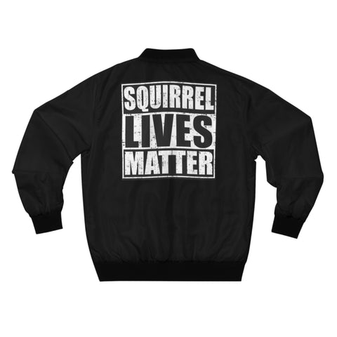 Squirrel Lives Matter Bomber Jacket (Black)