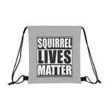 Squirrel Lives Matter Outdoor Drawstring Bag (Grey)