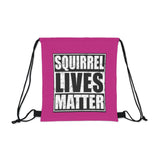 Squirrel Lives Matter Outdoor Drawstring Bag (Pink)