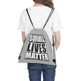 Squirrel Lives Matter Outdoor Drawstring Bag (Grey)
