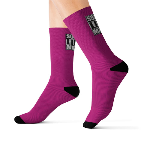 Squirrel Lives Matter Socks-Fuchsia (L)