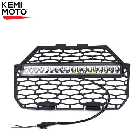 UTV Front Bumper Grille w/ LED Light Bar For Polaris RZR XP XP4 1000 RZR-4 900 RZR Turbo RZR-XC RZR-S LED Light Black 2014-2015