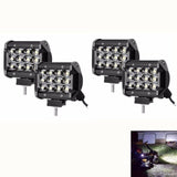 4pcs Tri-Row 4 Inch 36W White/Amber Spot Work Lights For UTV SUV Off-Road Boats Jeep RZR Rock Bumper Driving Fog Lights