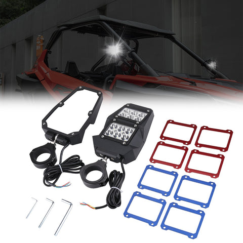 KEMIMOTO 1.5"-2" UTV Rear View Side Mirrors w/ LED Light for can am maverick x3 for polaris rzr S 800 900 1000 xp for Arctic Cat