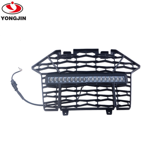 UTV RZR Front Bumper Mesh Grille Grill with LED Light Bar for Polaris RZR PRO XP 1000 2020